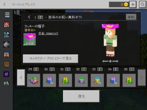 １日目帽子装備